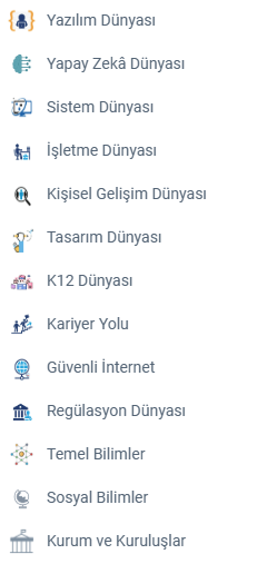 BTK Akademi Eğitim Kategorileri